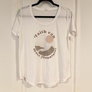 Maurices Faith Can Move Mountains Tshirt Tee Womens Sz M Spiritual Religious